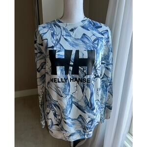 NWT Helly Hansen Esra Roise ocean floral print blue sweatshirt size M